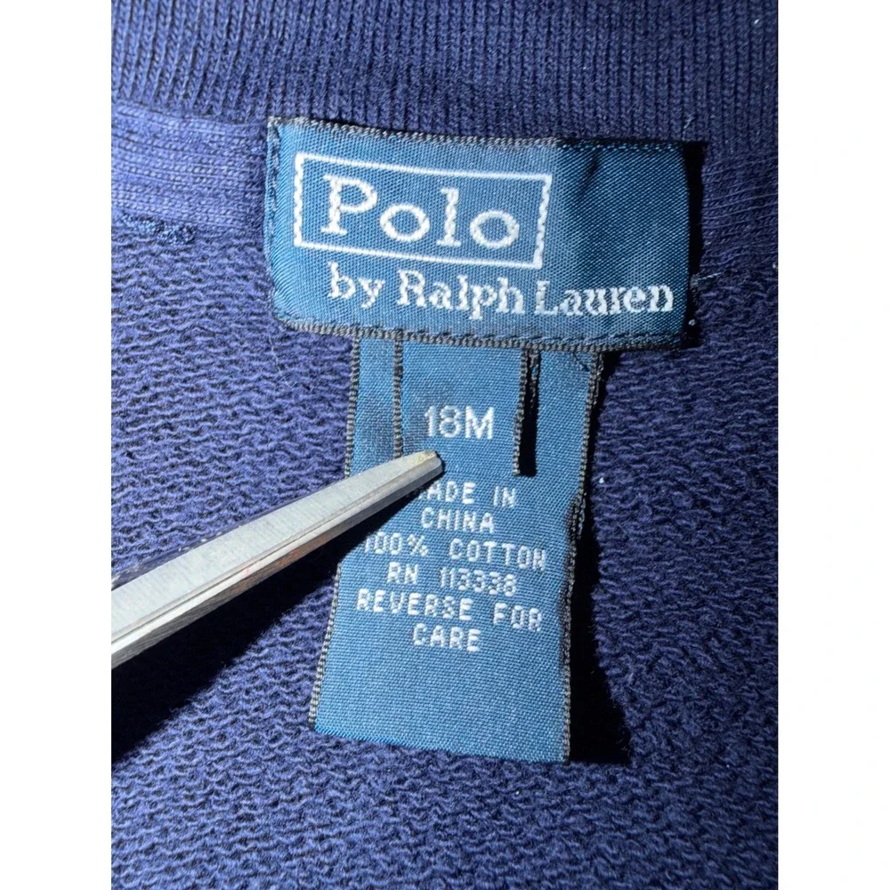 Polo Ralph Lauren Toddler 18M Navy Blue Cotton Tracksuit Jacket Jogger Set